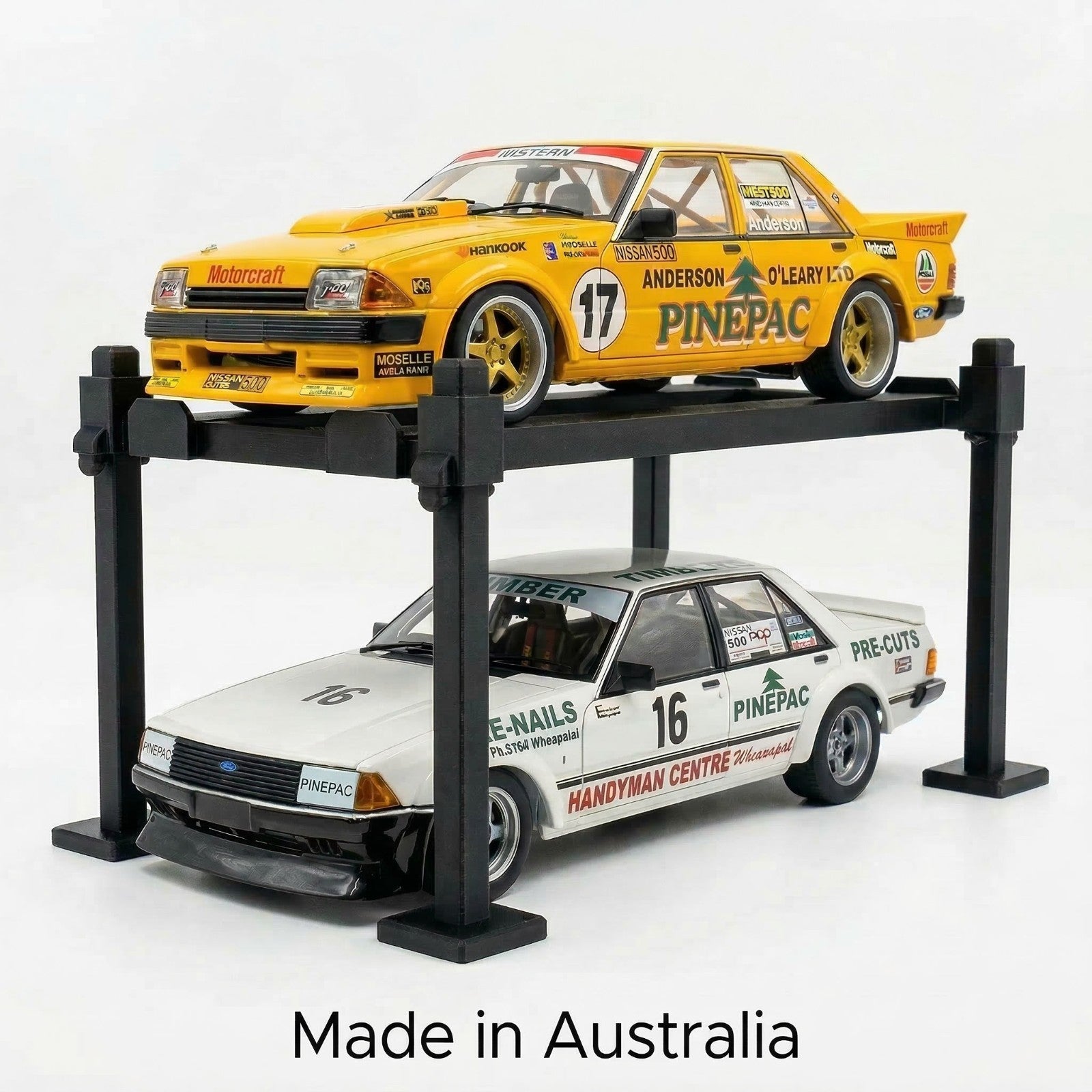 4 Pack - 1/18 Scale Diecast Car Display Hoist Lift Stand - 4 Post Workshop