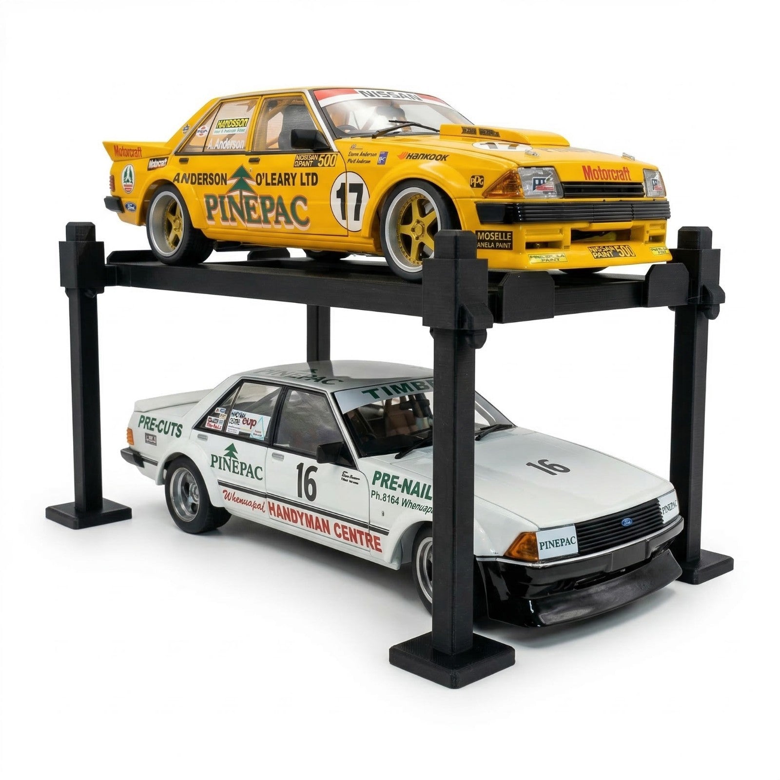 4 Pack - 1/18 Scale Diecast Car Display Hoist Lift Stand - 4 Post Workshop
